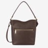 Lancaster - Sac seau cuir femme Dune Moka