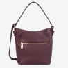Lancaster - Sac seau cuir femme Dune bordeaux