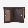 Lancaster - Portefeuille pliant cuir Milano Ana Moka