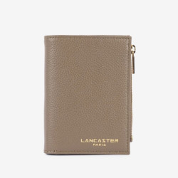 Lancaster - Portefeuille pliant cuir Milano Ana beigefoncé