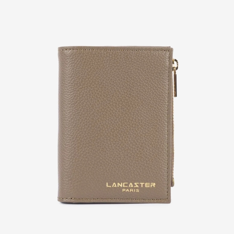 Lancaster - Portefeuille pliant cuir Milano Ana beigefoncé