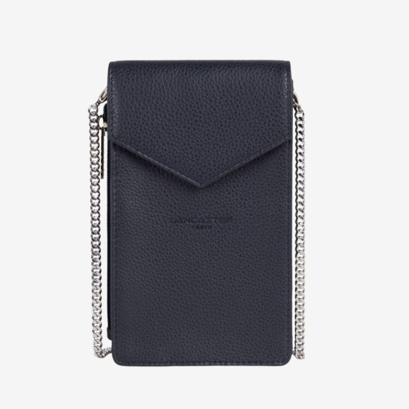 Lancaster Paris - Pochette Smartphone Foulonné Bleu foncé