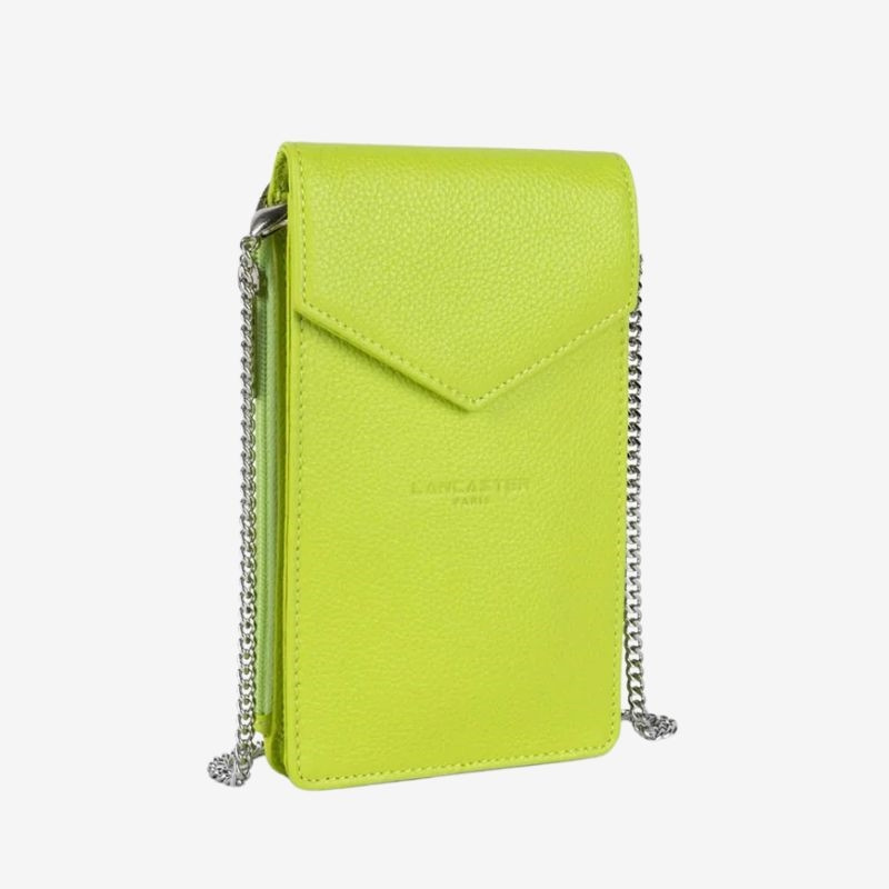 Lancaster Paris - Pochette Smartphone Foulonné anis