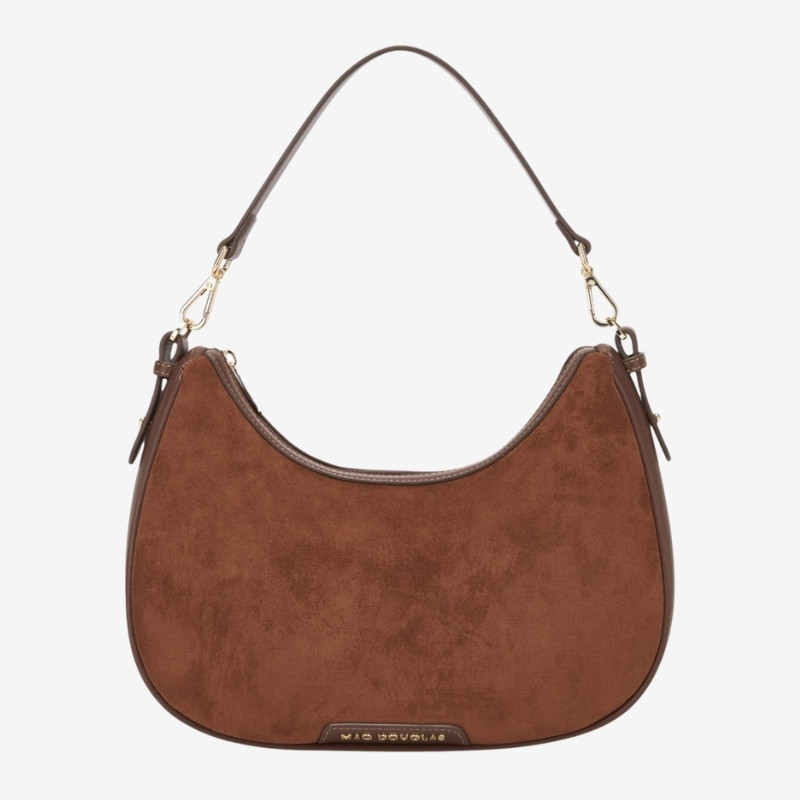 Mac Douglas - Sac porté épaule effet suédine Emilie Stockholm châtaigne