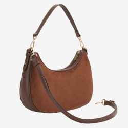Mac Douglas - Sac porté épaule effet suédine Emilie Stockholm châtaigne