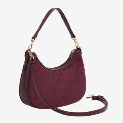 Mac Douglas - Sac porté épaule effet suédine Emilie Stockholm carmin