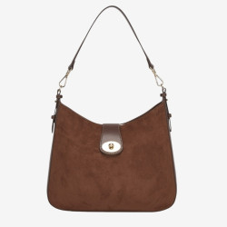 Mac Douglas - Sac porté épaule suédine Guyenne STOCKHOLM châtaigne