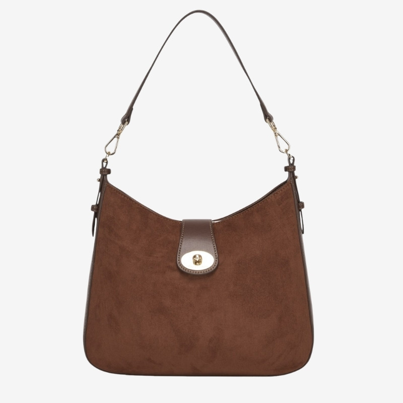 Mac Douglas - Sac porté épaule suédine Guyenne STOCKHOLM châtaigne