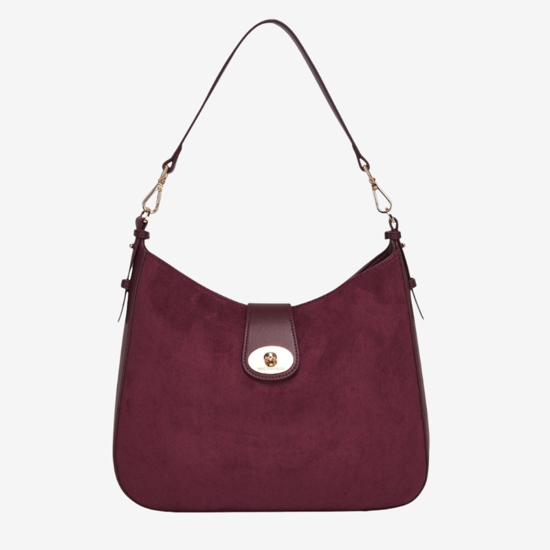 Mac Douglas - Sac porté épaule suédine Guyenne STOCKHOLM lie de vin