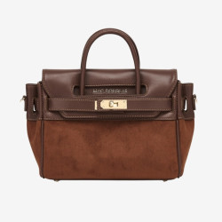 Mac Douglas - Mini sac à main velours Pyla 2 Stockholm châtaigne