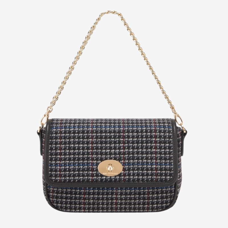 Mac Douglas - Sac travers tressé Franscesca Fantasia tartan noir