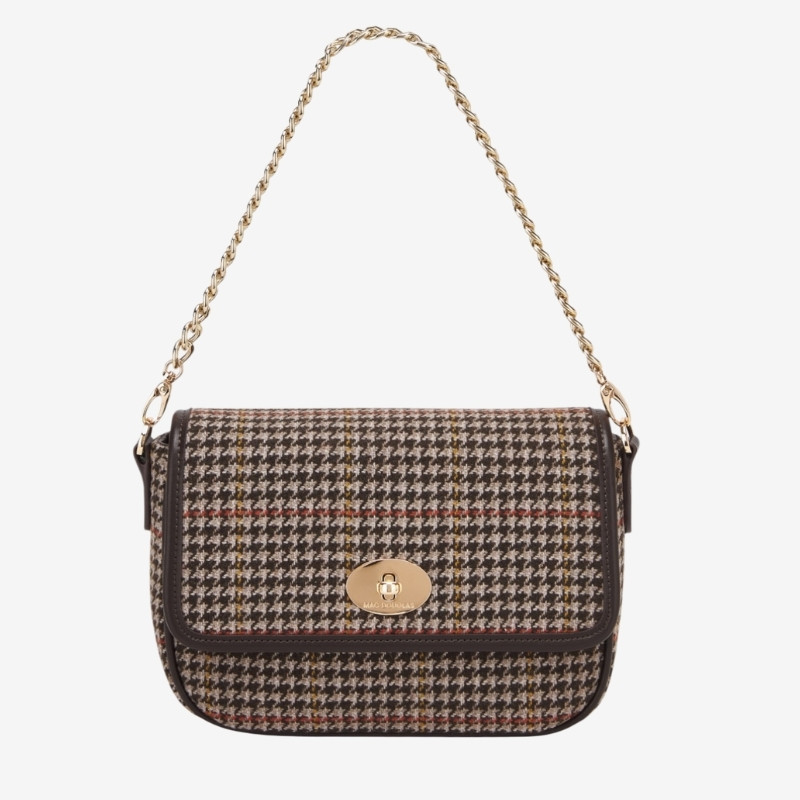 Mac Douglas - Sac travers tressé Franscesca Fantasia tartan moka