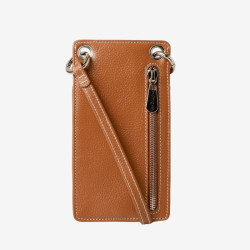Mac Douglas - Petit sac porte-téléphone cuir chatain