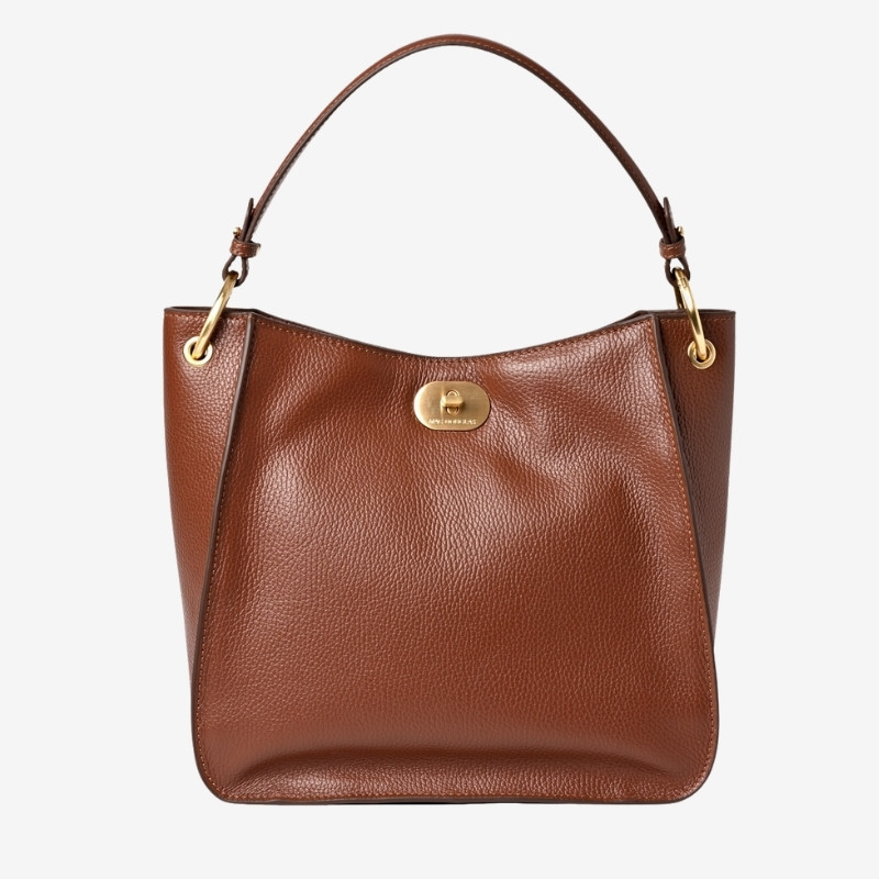 Mac Douglas - sac porté épaule cuir Amalfi Rhodes noir châtain