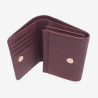 Mac Douglas - Porte-monnaie cuir rabat Cappuccino Alba bordeaux