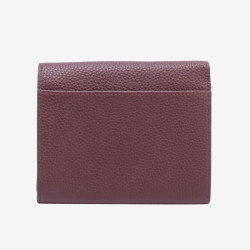 Mac Douglas - Porte-monnaie cuir rabat Cappuccino Alba bordeaux