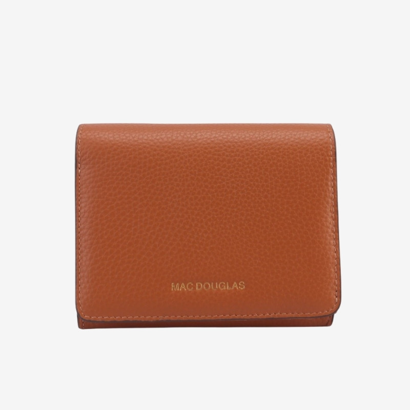 Mac Douglas - Porte-monnaie cuir rabat Cappuccino Alba chatain
