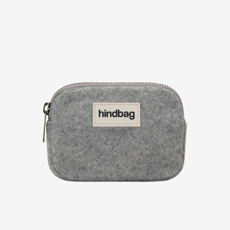 Porte-Monnaie Lili souple effet laine granite - Hindbag