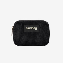 Porte-Monnaie Lili souple velours côtelé noir - Hindbag