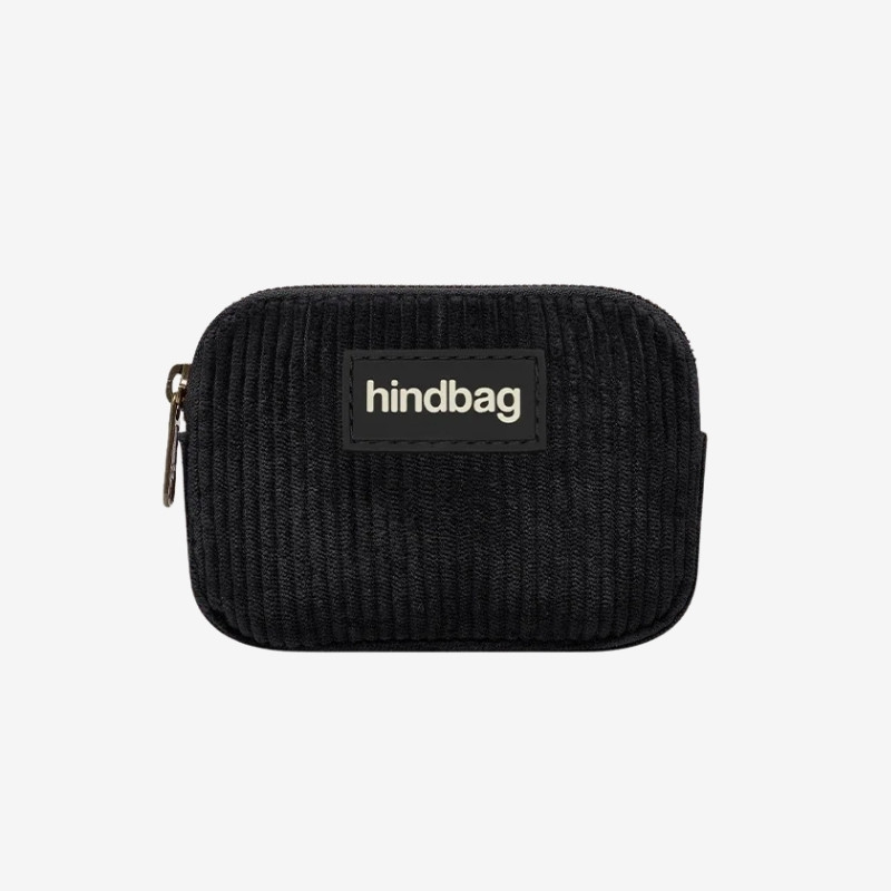 Porte-Monnaie Lili souple velours côtelé noir - Hindbag