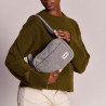 Sac travers pratique et léger effet laine granite Nino - Hindbag