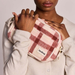Sac travers pratique et léger motif tartan rose Nino - Hindbag