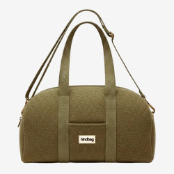 Sac Bowling Charlie pour le week-end effet laine khaki- Hindbag