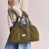 Sac Bowling Charlie pour le week-end effet laine khaki- Hindbag