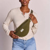 Sac Banane Olivia effet laine khaki - Hindbag