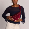 Sac Banane L Sasha velours côtelé bordeaux - Hindbag
