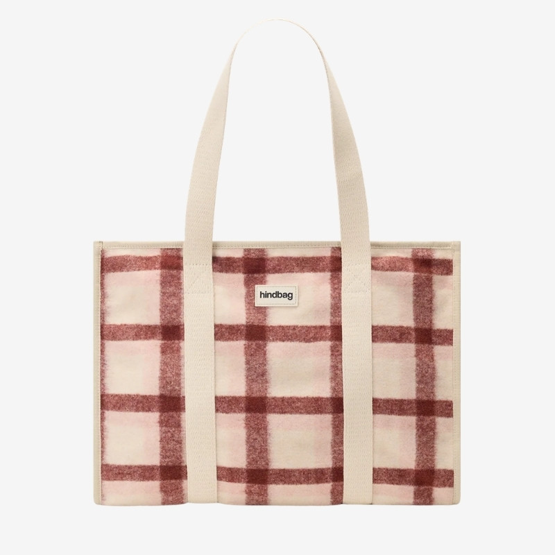 Grand sac cabas Oscar tartan rose - Hindbag
