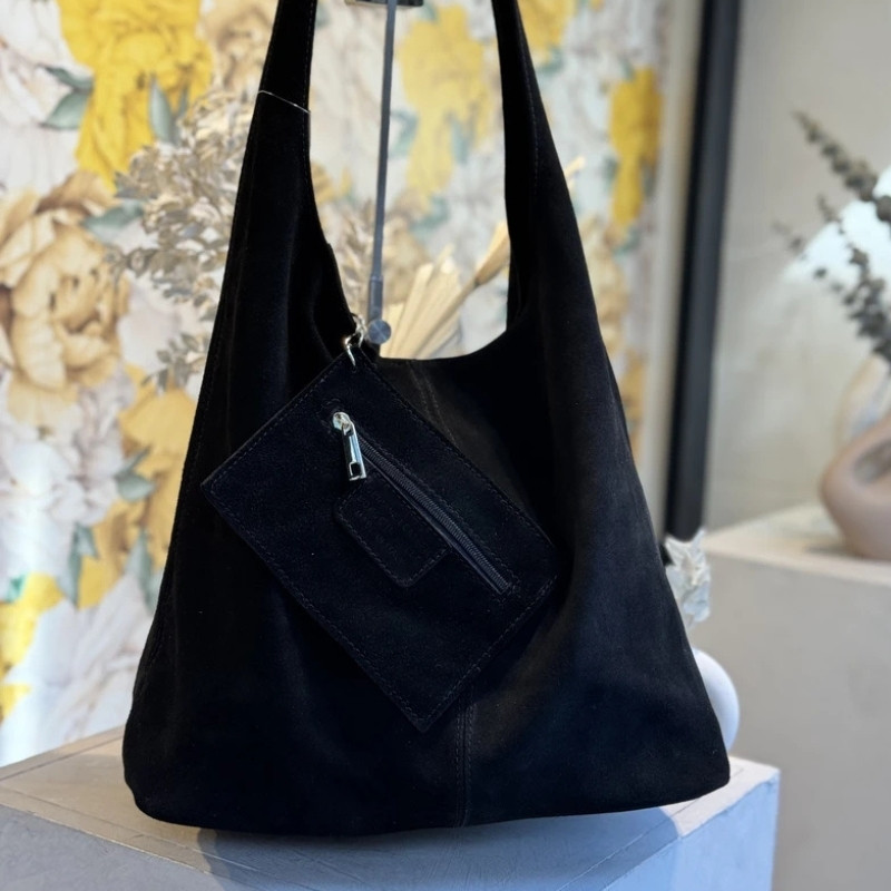 Auren - Grand Sac Cabas Hobo Souple noir