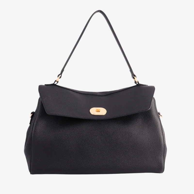 Mac Douglas - Sac à main rabat cuir Gwendoline Rhodes M noir