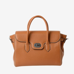 Mac Douglas - Sac à main cuir grainé Cahors Magda châtain