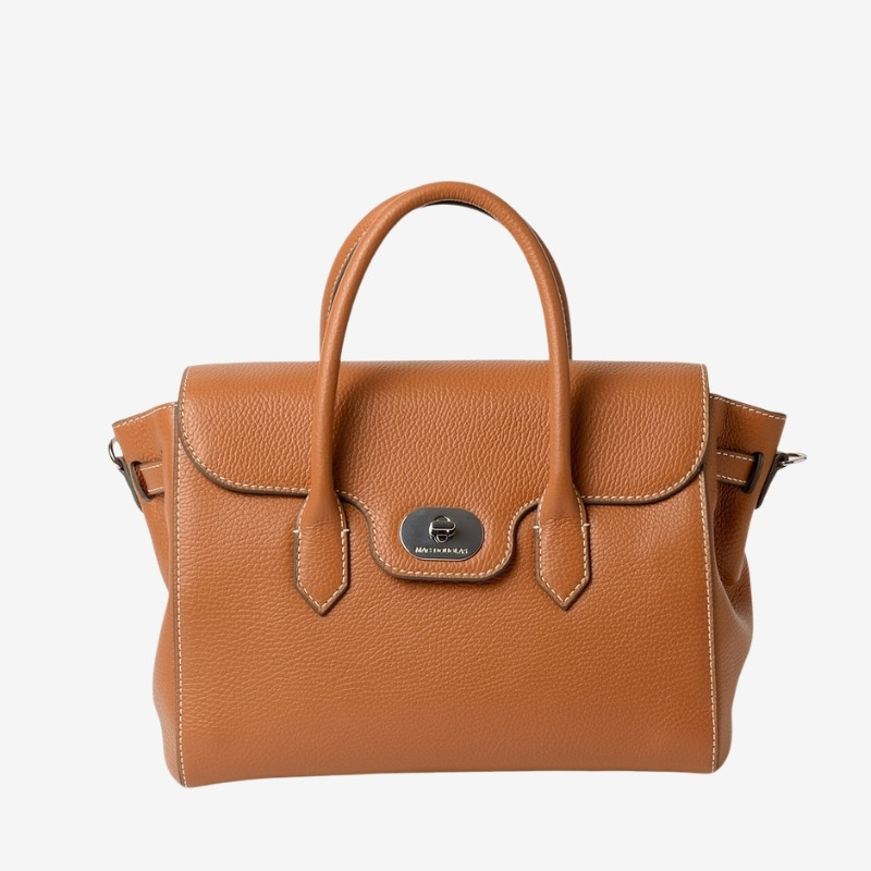 Mac Douglas - Sac à main cuir grainé Cahors Magda châtain