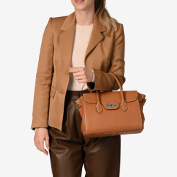 Mac Douglas - Sac à main cuir grainé Cahors Magda châtain