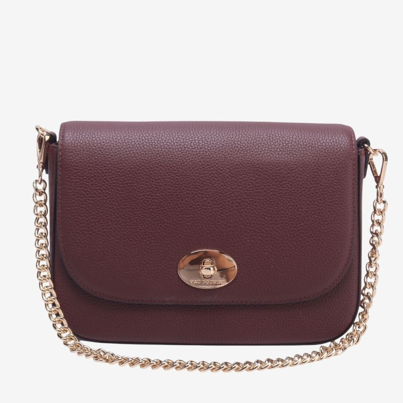 Mac Douglas - Petit sac rabat cuir Cancun Alba S bordeaux