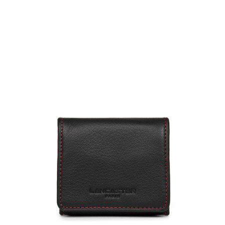 Petit porte-monnaie Soft Vintage Cuir Noir/Rouge | Lancaster