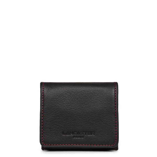 Petit porte-monnaie Soft Vintage Cuir Noir/Rouge | Lancaster