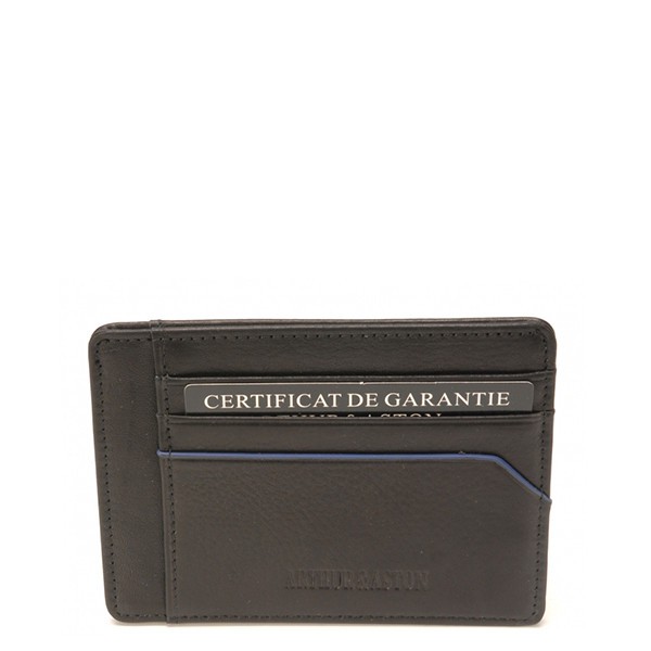 Porte Cartes Ennis 2022 147 Cuir Noir Bleu Arthur Aston