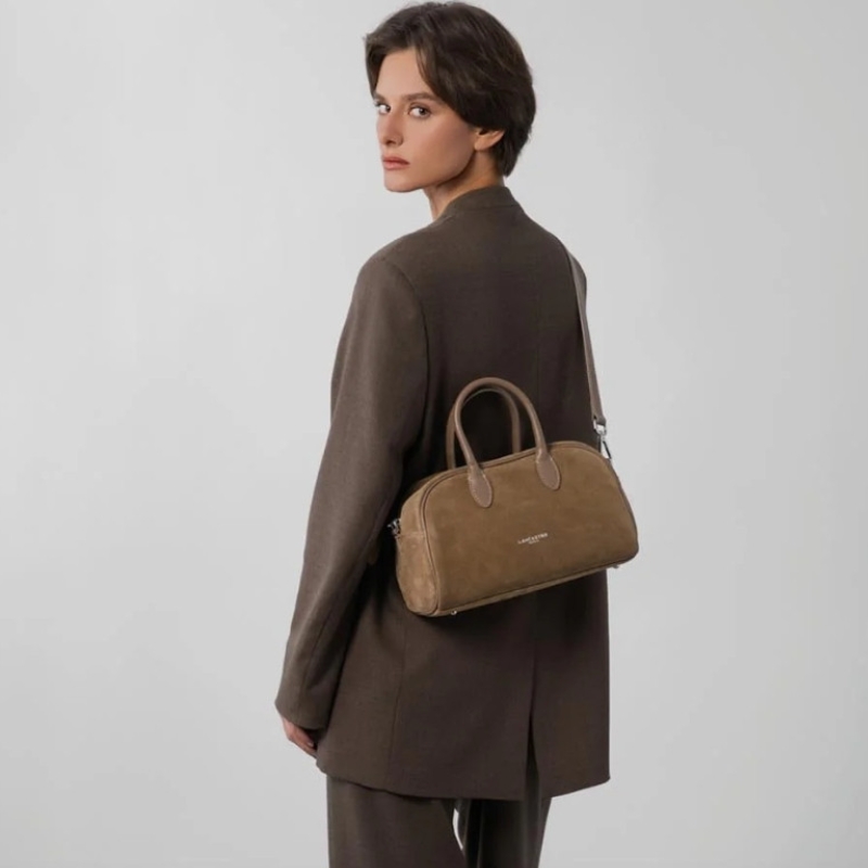 Sac Lancaster Suède Bowling effet velours