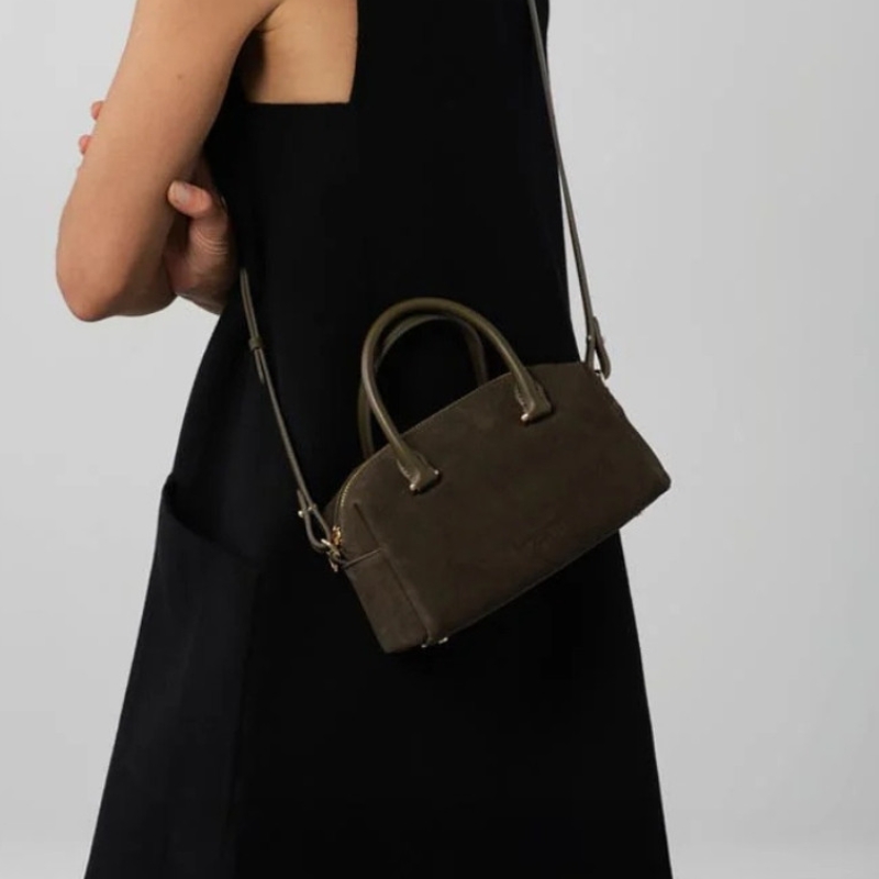 Sac Lancaster Suède Cube effet velours