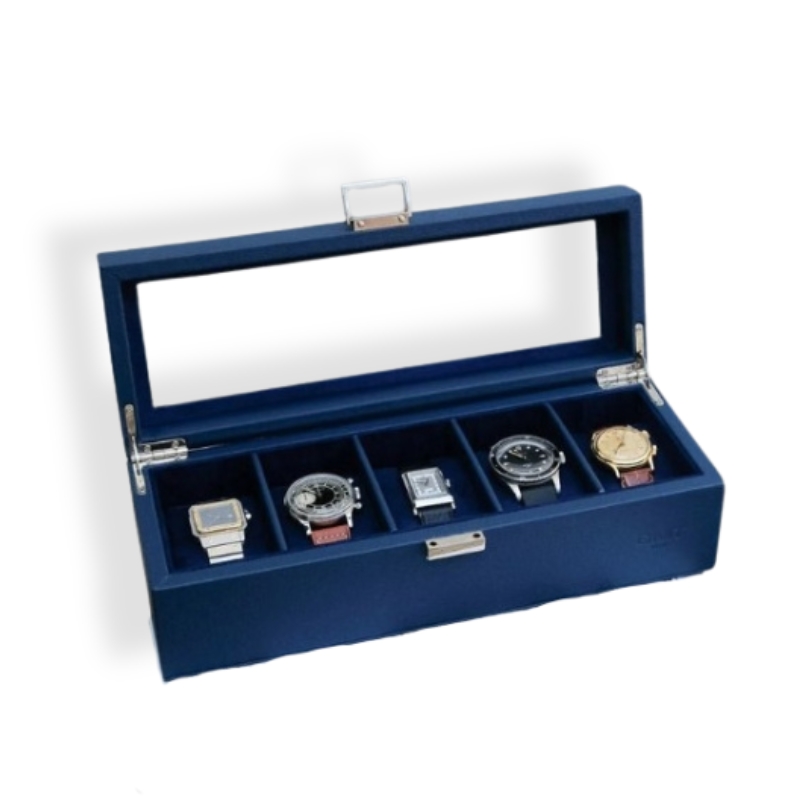Boîte à montres Jean 5 emplacements marine Maison Scarlett