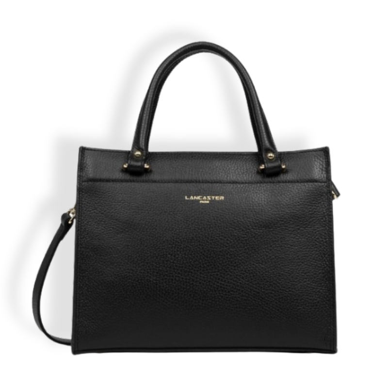 Sac à main foulonné double noir Lancaster Paris