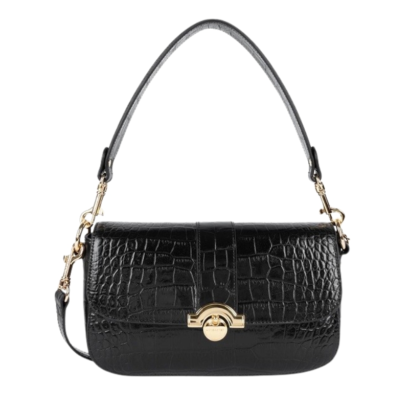 Sac baguette Lancaster effet croco