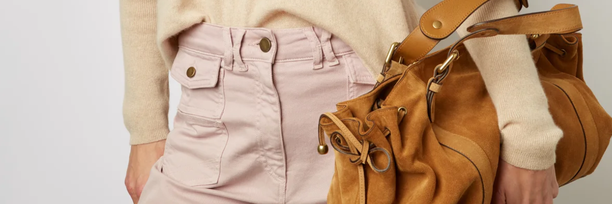 Sac à main 24 h Gerard Darel cuir en daim couleur camel