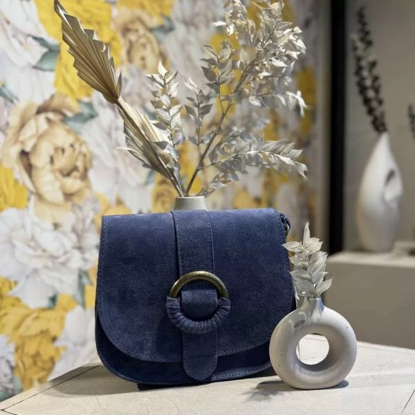 Auren – Sac bandoulière en daim couleur Navy